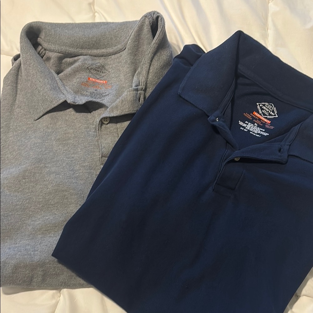 Men's Gray and Blue Polo Shirts